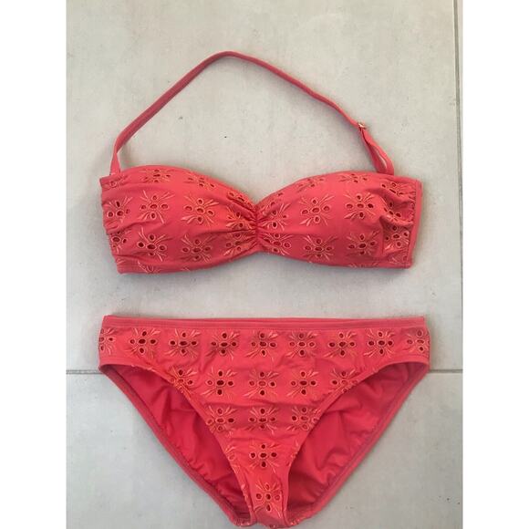 Bleu Rod Beattie Swim Bikini Eyelet Embroidered Swimuit